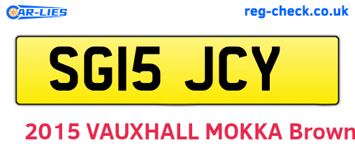 SG15JCY are the vehicle registration plates.