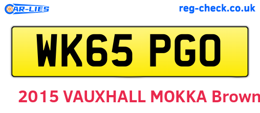 WK65PGO are the vehicle registration plates.