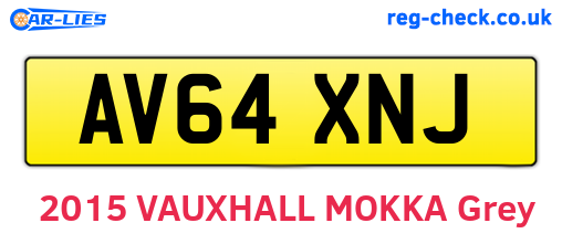 AV64XNJ are the vehicle registration plates.
