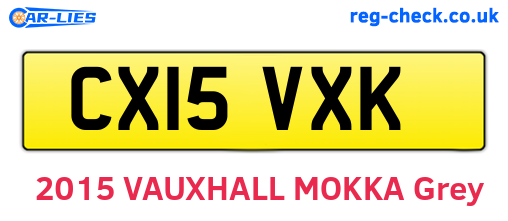 CX15VXK are the vehicle registration plates.
