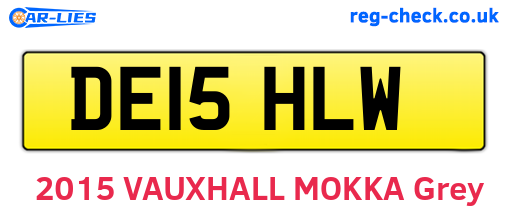 DE15HLW are the vehicle registration plates.