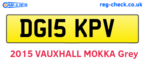 DG15KPV are the vehicle registration plates.