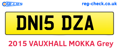 DN15DZA are the vehicle registration plates.
