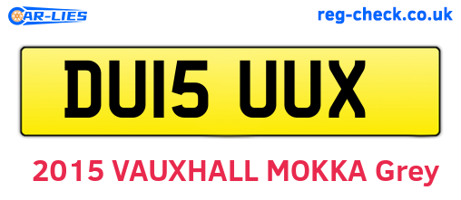 DU15UUX are the vehicle registration plates.