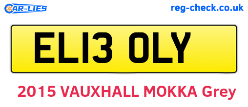 EL13OLY are the vehicle registration plates.