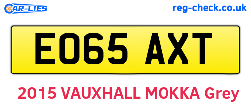 EO65AXT are the vehicle registration plates.