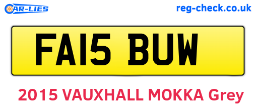 FA15BUW are the vehicle registration plates.