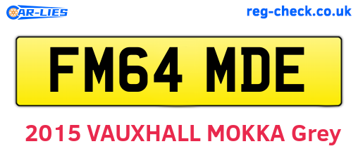 FM64MDE are the vehicle registration plates.
