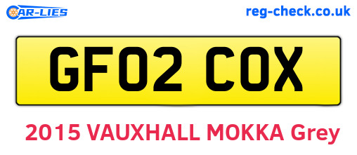 GF02COX are the vehicle registration plates.
