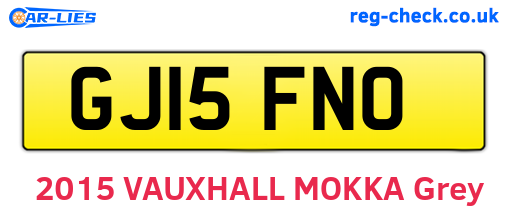 GJ15FNO are the vehicle registration plates.