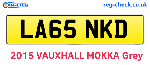 LA65NKD are the vehicle registration plates.