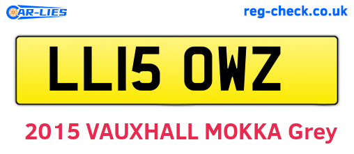 LL15OWZ are the vehicle registration plates.
