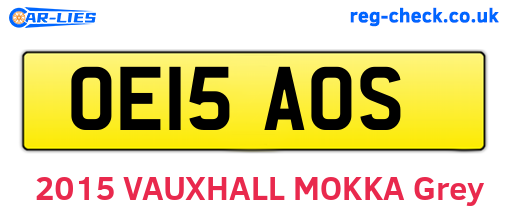 OE15AOS are the vehicle registration plates.