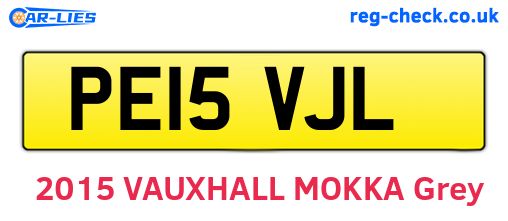 PE15VJL are the vehicle registration plates.