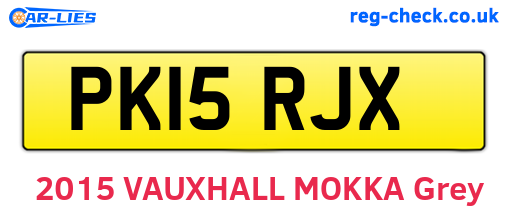 PK15RJX are the vehicle registration plates.