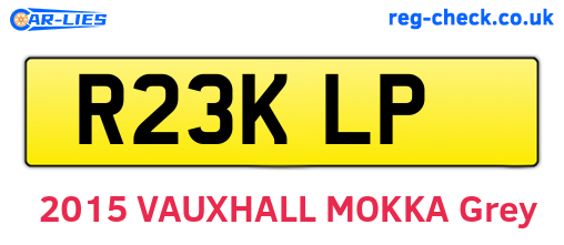 R23KLP are the vehicle registration plates.