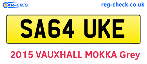 SA64UKE are the vehicle registration plates.
