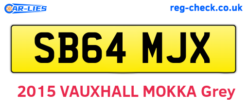 SB64MJX are the vehicle registration plates.