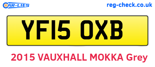 YF15OXB are the vehicle registration plates.