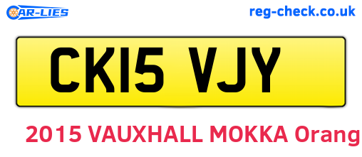 CK15VJY are the vehicle registration plates.