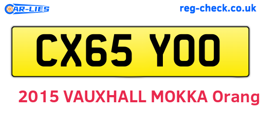 CX65YOO are the vehicle registration plates.