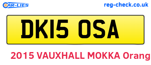 DK15OSA are the vehicle registration plates.