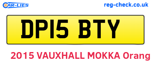 DP15BTY are the vehicle registration plates.