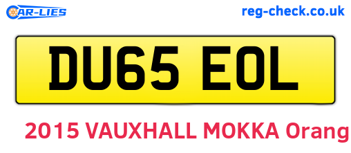 DU65EOL are the vehicle registration plates.
