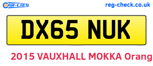 DX65NUK are the vehicle registration plates.
