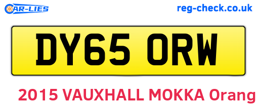 DY65ORW are the vehicle registration plates.