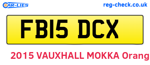 FB15DCX are the vehicle registration plates.