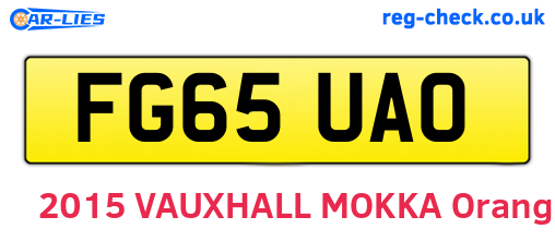 FG65UAO are the vehicle registration plates.