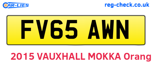 FV65AWN are the vehicle registration plates.