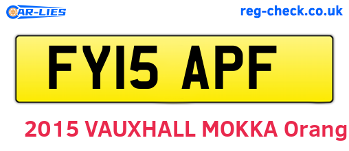 FY15APF are the vehicle registration plates.