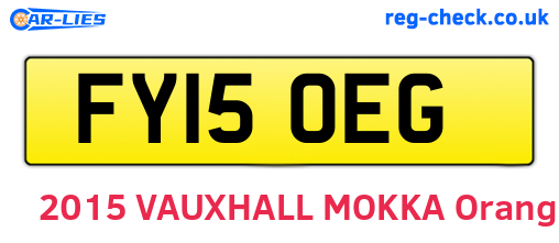 FY15OEG are the vehicle registration plates.