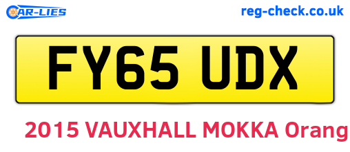 FY65UDX are the vehicle registration plates.