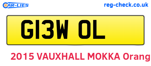 G13WOL are the vehicle registration plates.