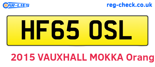 HF65OSL are the vehicle registration plates.