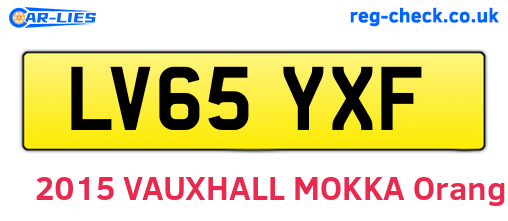 LV65YXF are the vehicle registration plates.