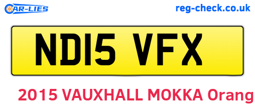 ND15VFX are the vehicle registration plates.