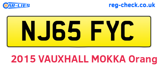 NJ65FYC are the vehicle registration plates.