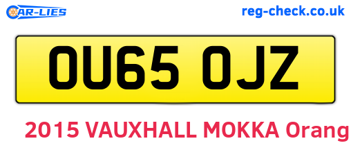 OU65OJZ are the vehicle registration plates.