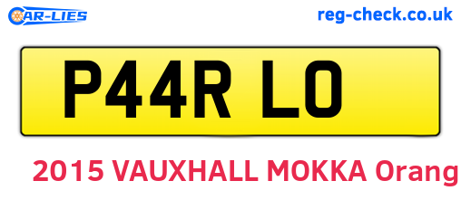 P44RLO are the vehicle registration plates.