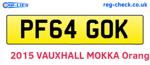 PF64GOK are the vehicle registration plates.