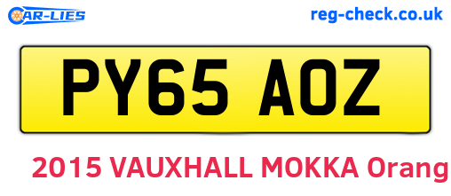 PY65AOZ are the vehicle registration plates.