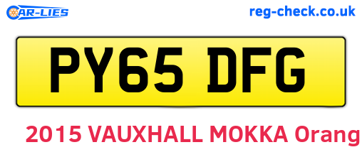 PY65DFG are the vehicle registration plates.