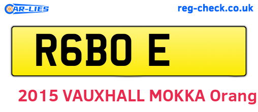 R6BOE are the vehicle registration plates.