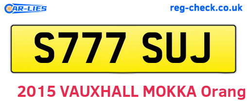 S777SUJ are the vehicle registration plates.