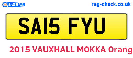 SA15FYU are the vehicle registration plates.