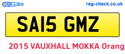 SA15GMZ are the vehicle registration plates.